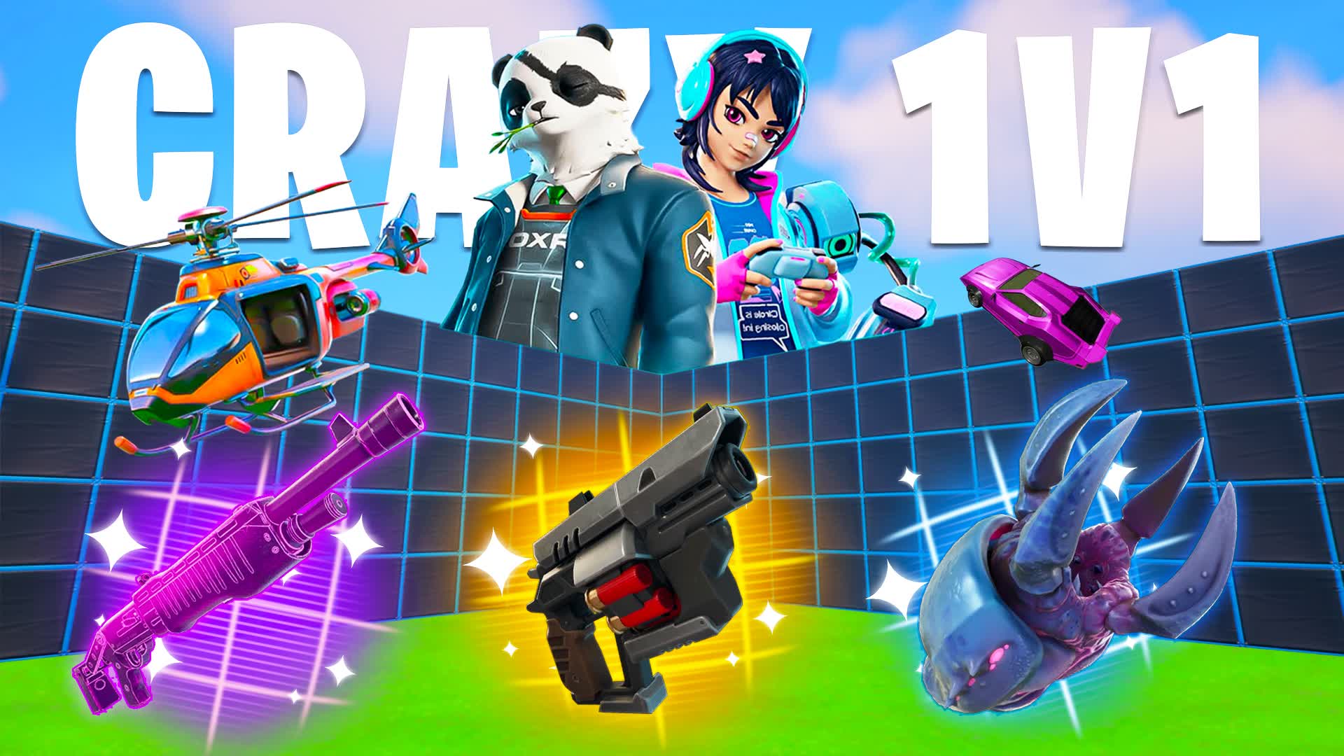 CRAZY 1V1 FFA - ALL GUNS & RIDES PVP 01