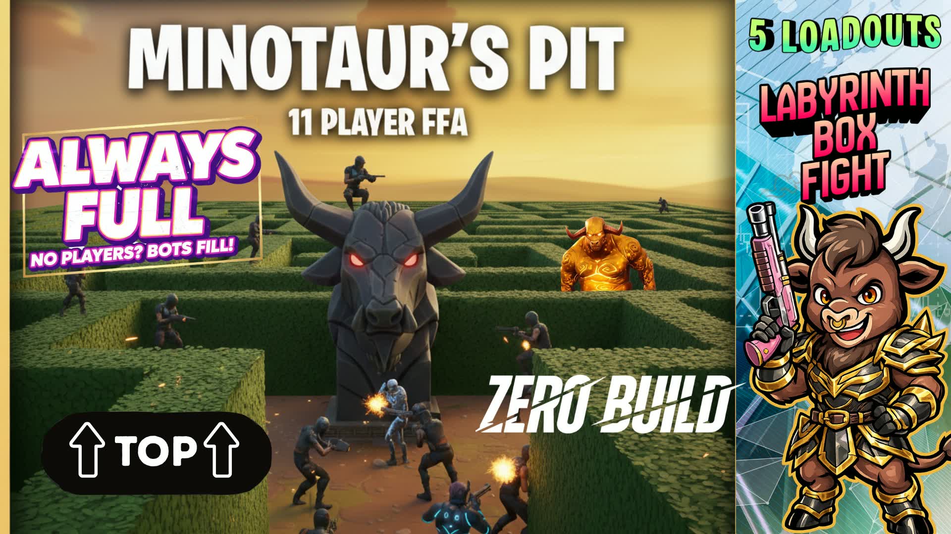 🔥 MINOTAUR MAZE – 11 PLAYERS FFA 🔥 ZB