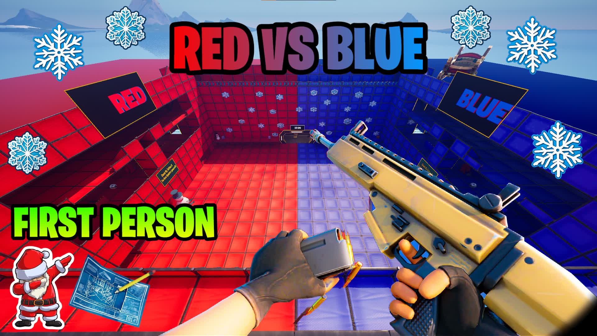 ❄🎄FIRST PERSON Winter RED VS BLUE 🔴🔵