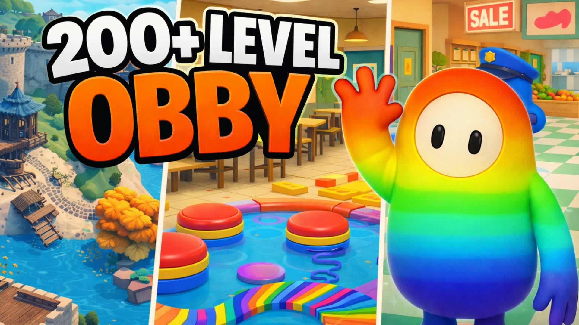 🌈FALL GUYS 200+ OBBY PARKOUR
