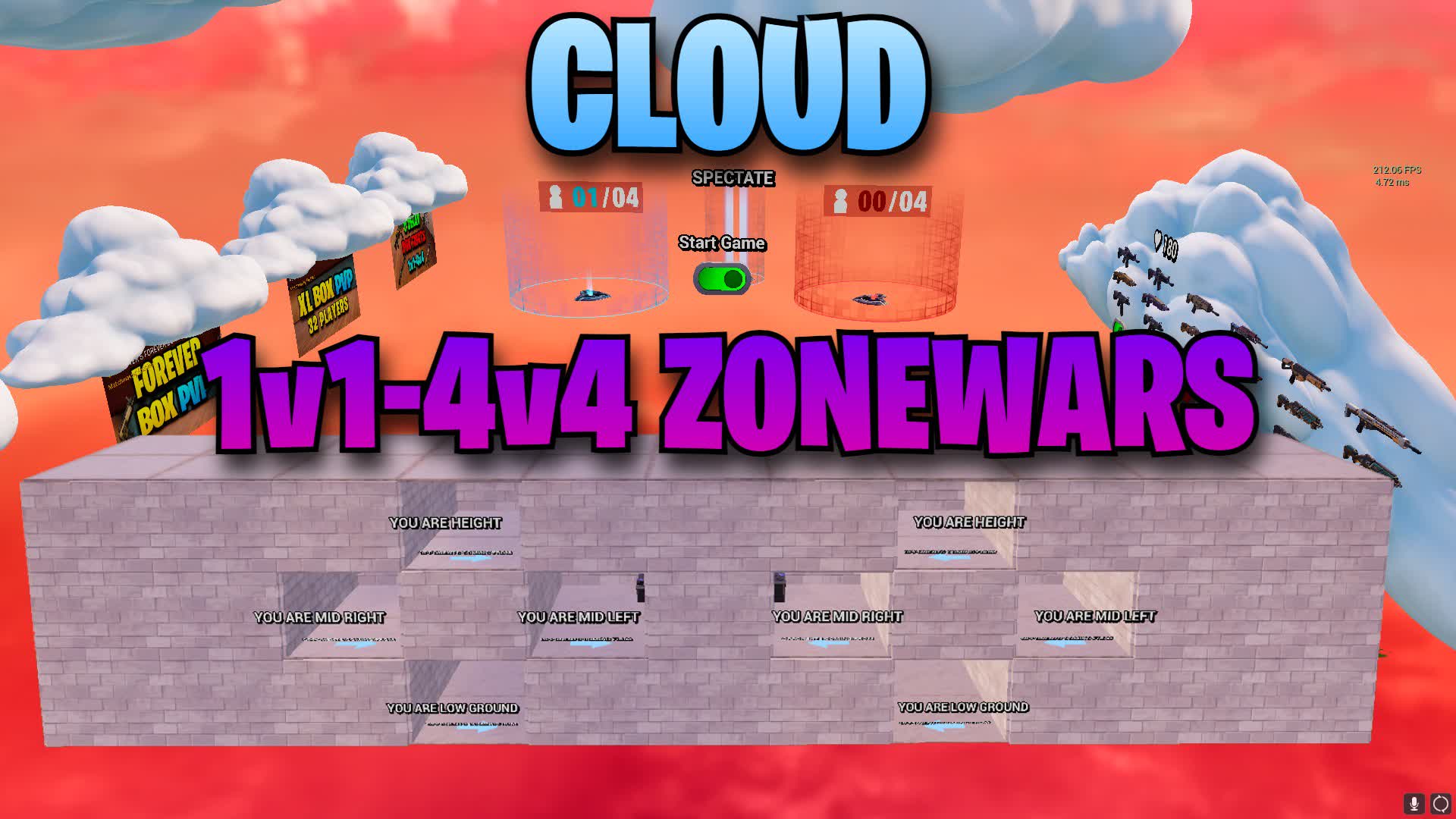 CLOUD ZONE WARS (1v1-4v4)