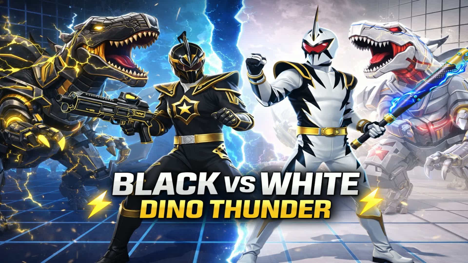 ⚡BLACK VS WHITE DINO THUNDER ⚡