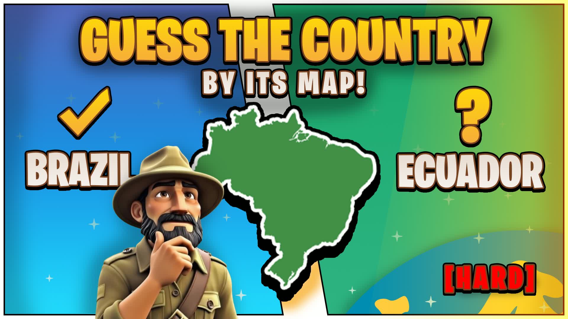 GUESS THE COUNTRY BY ITS MAP | 🌎 [HARD]