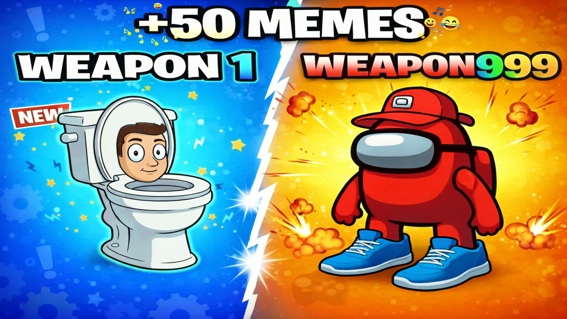 😂SUPER MEME GUN GAME⭐ALL GUNS🎯ONE SHOT