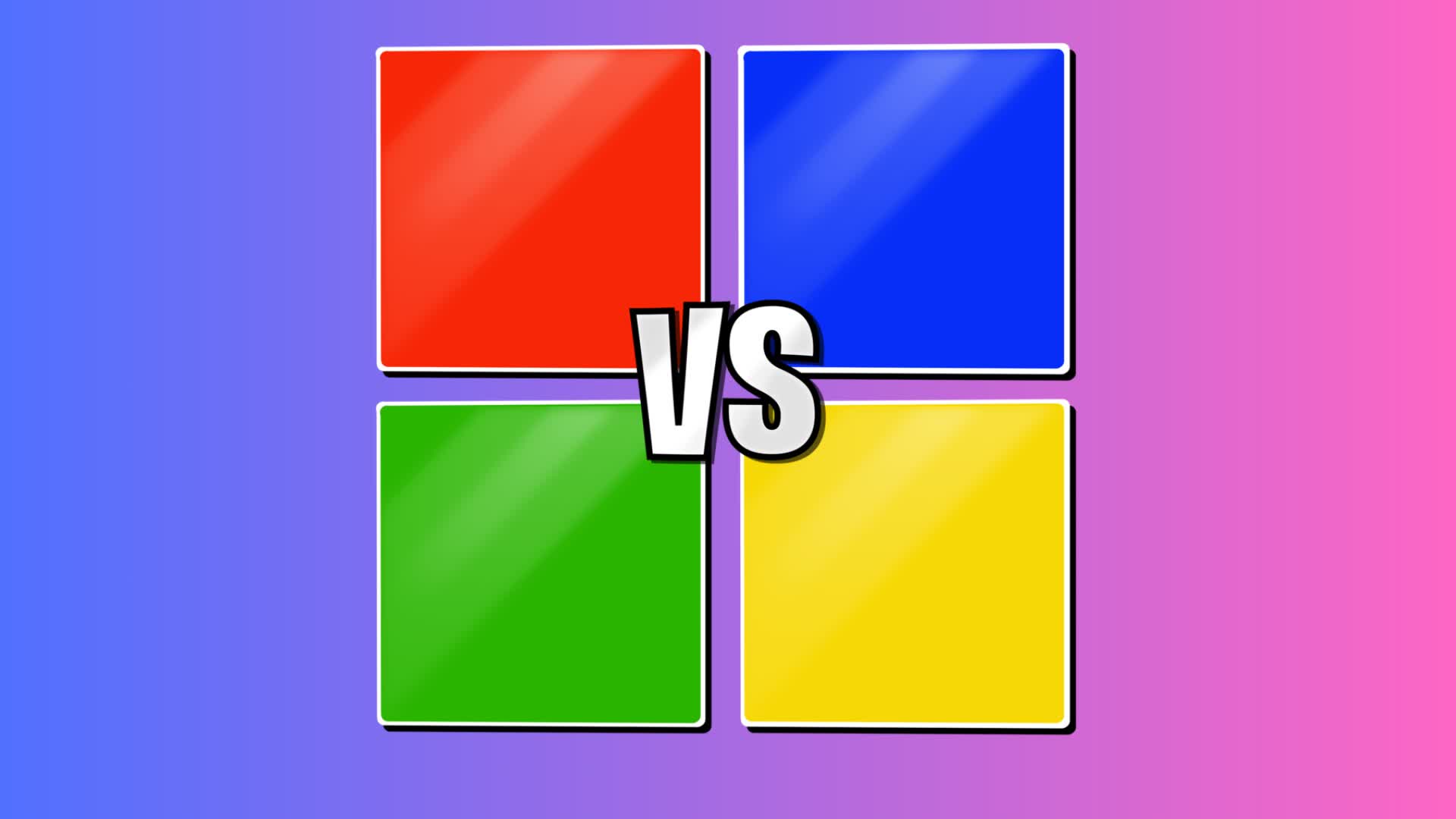 Crazy Red Vs Blue Vs Green Vs Yellow