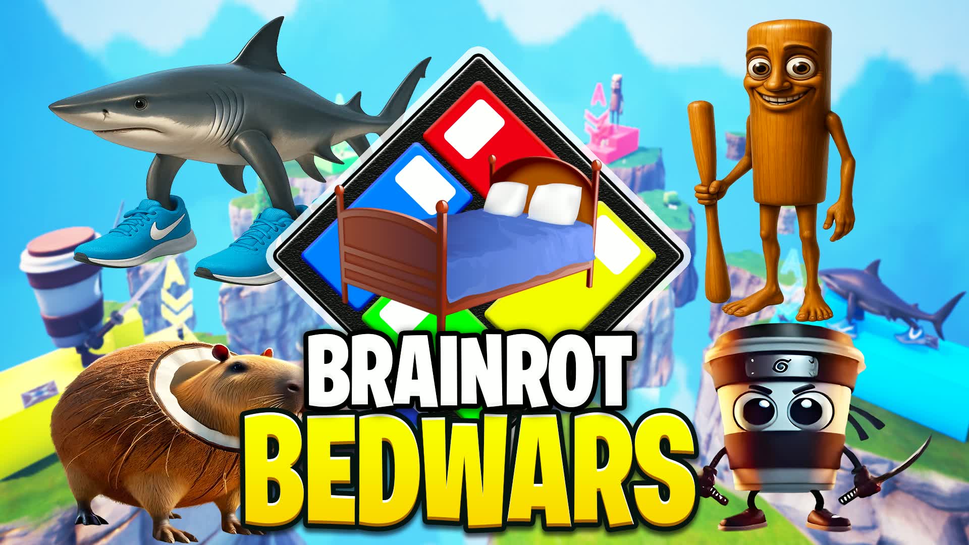 🦈SUPER BRAINROT BED WARS🛌
