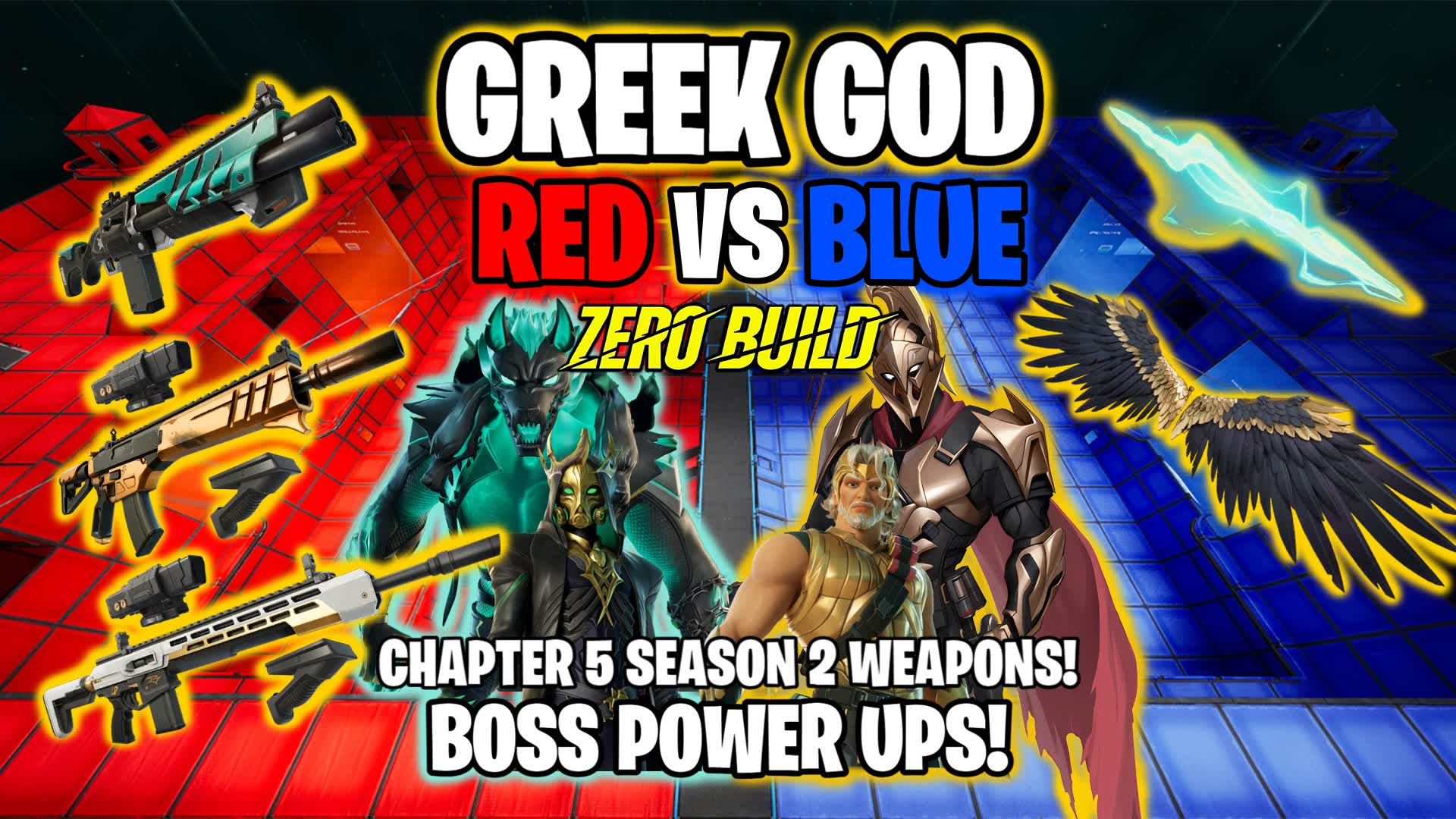 GREEK GOD 🔴RED VS 🔵BLUE - ZERO BUILD