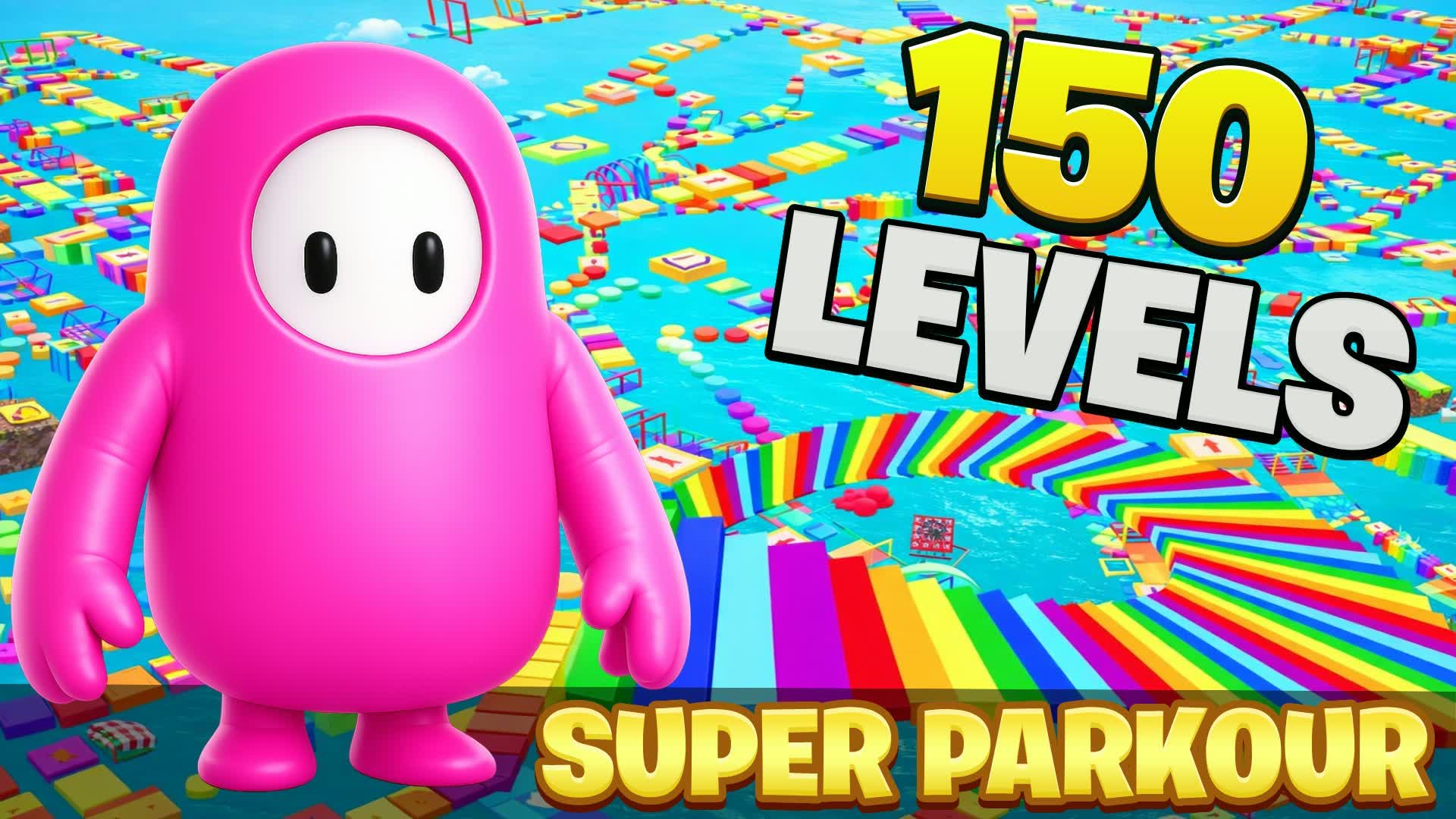 ⭐SUPER PARKOUR 150+ LEVEL OBBY FALL GUYS