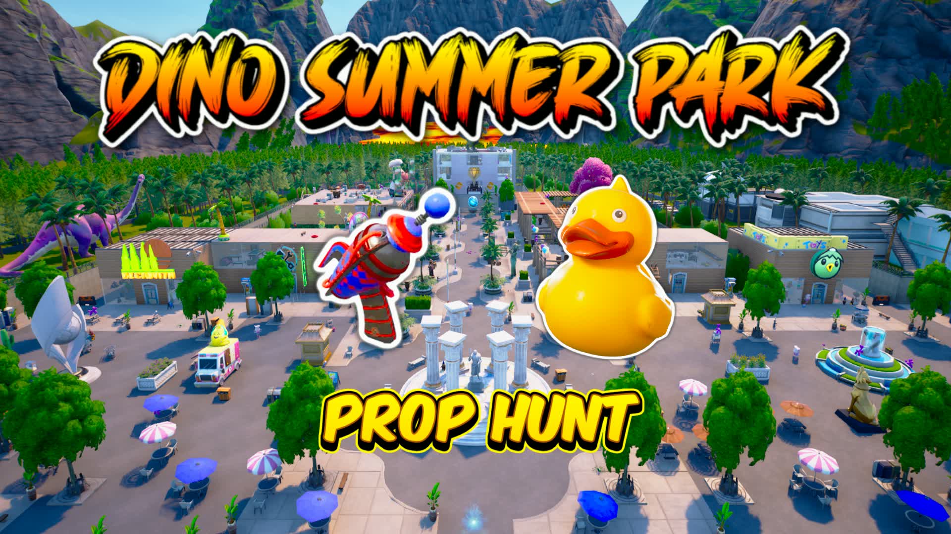 DINO SUMMER PARK PROP HUNT HIDE and SEEK