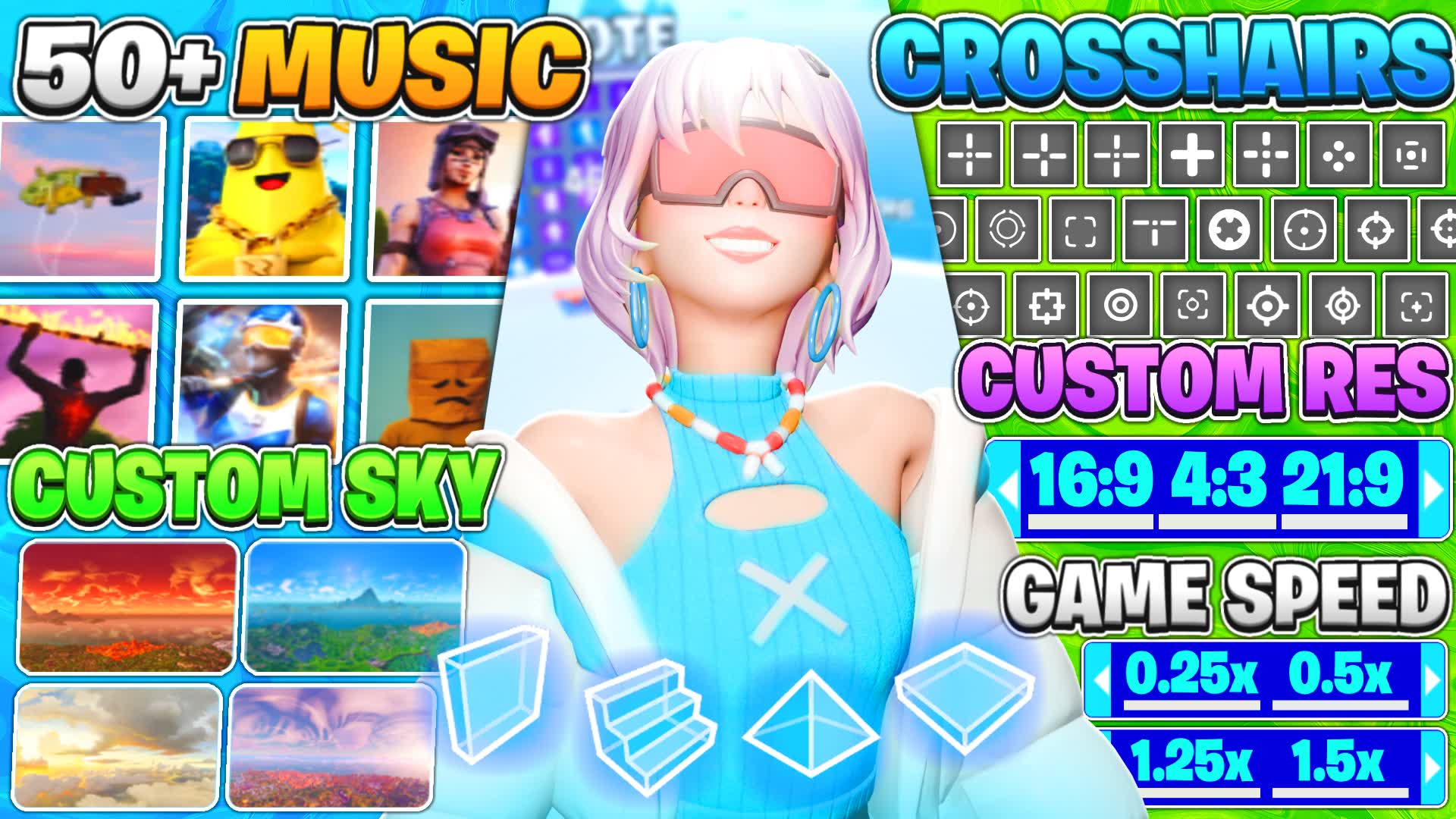 1V1🎵60+ SONGS✨Stretched Res1280x1080