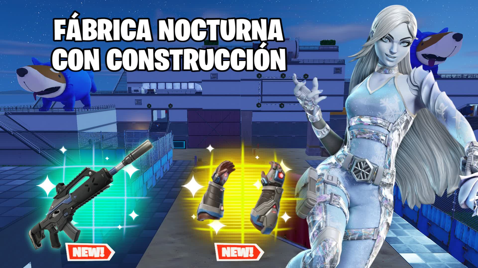 Fábrica Nocturna Con Construcción