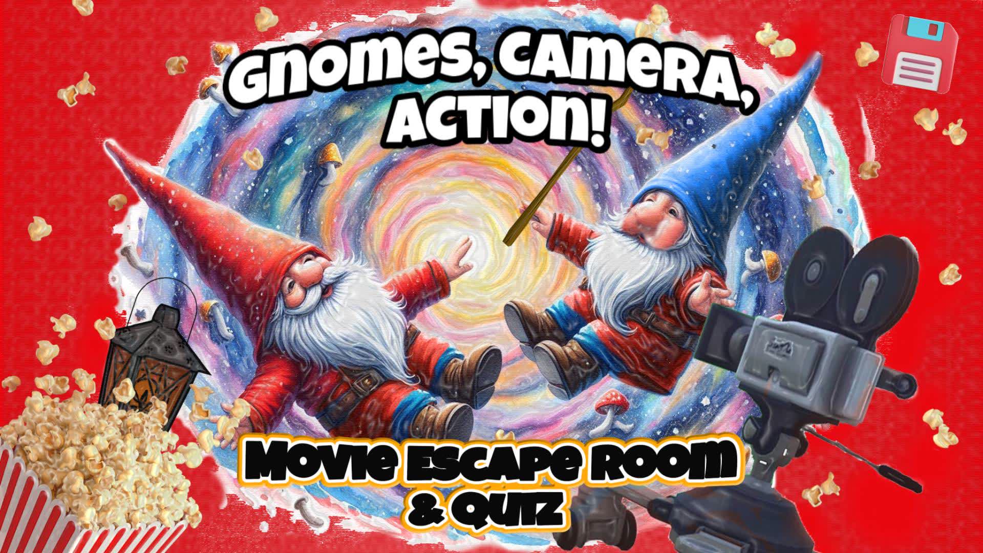 Gnomes, Camera, Action! Escape Room+Quiz