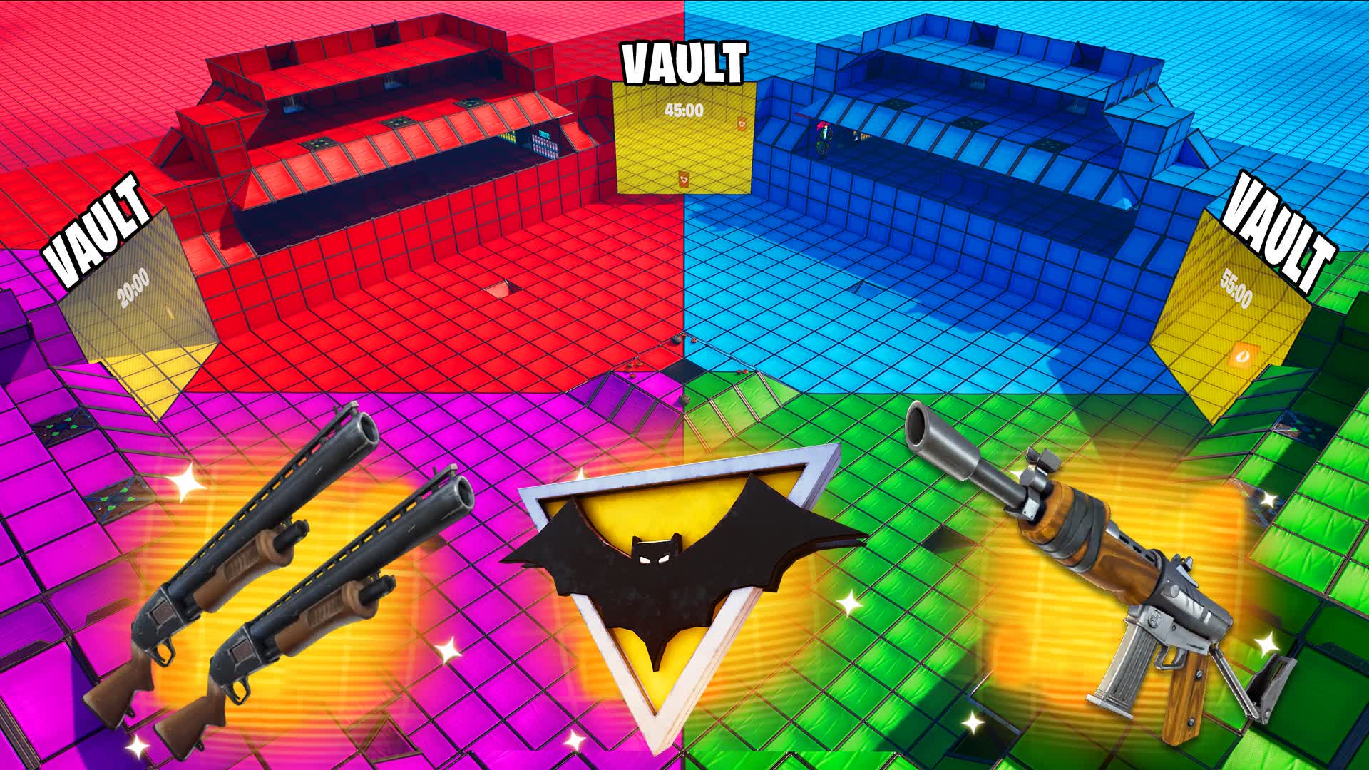 CRAZY RED VS BLUE VS GREEN VS YELLOW
