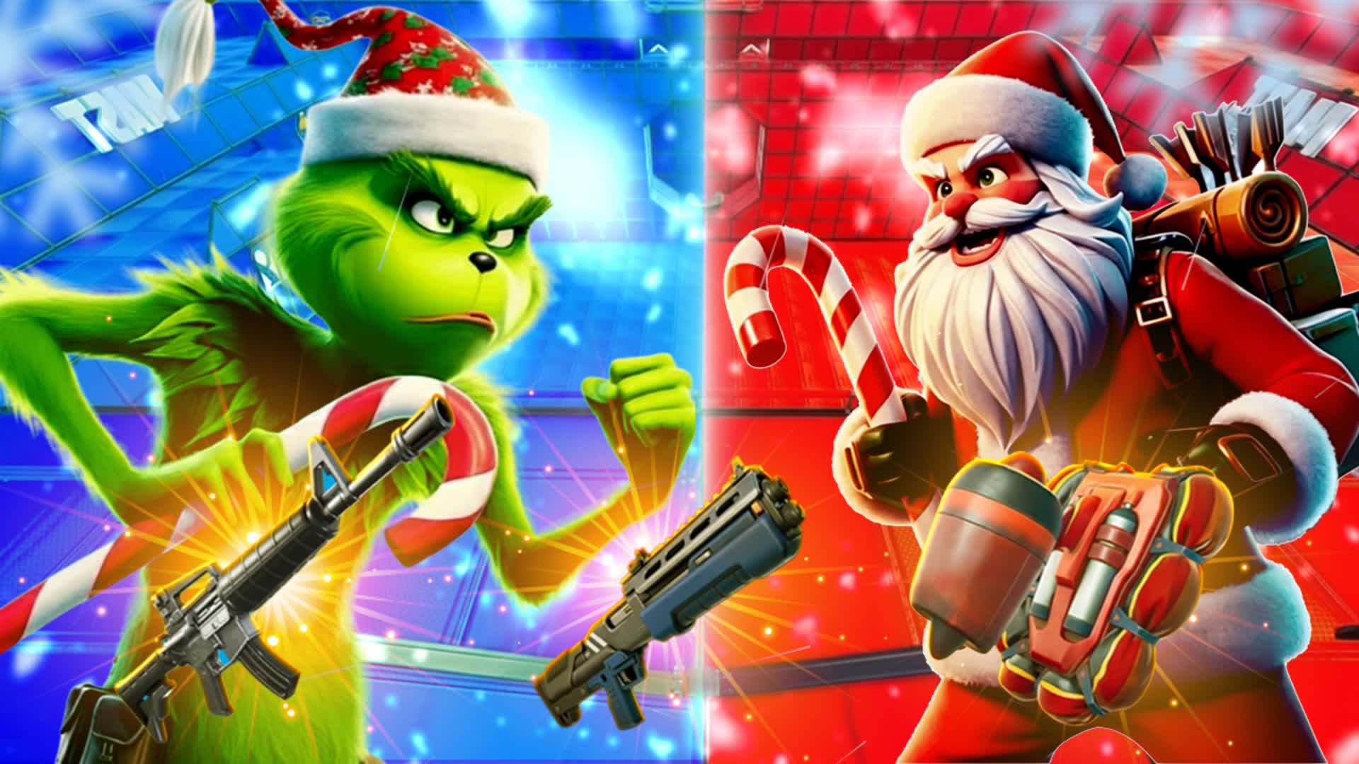 🐸 grinch Vs Santa🎅 Christmas🎅  🔴Vs🔵