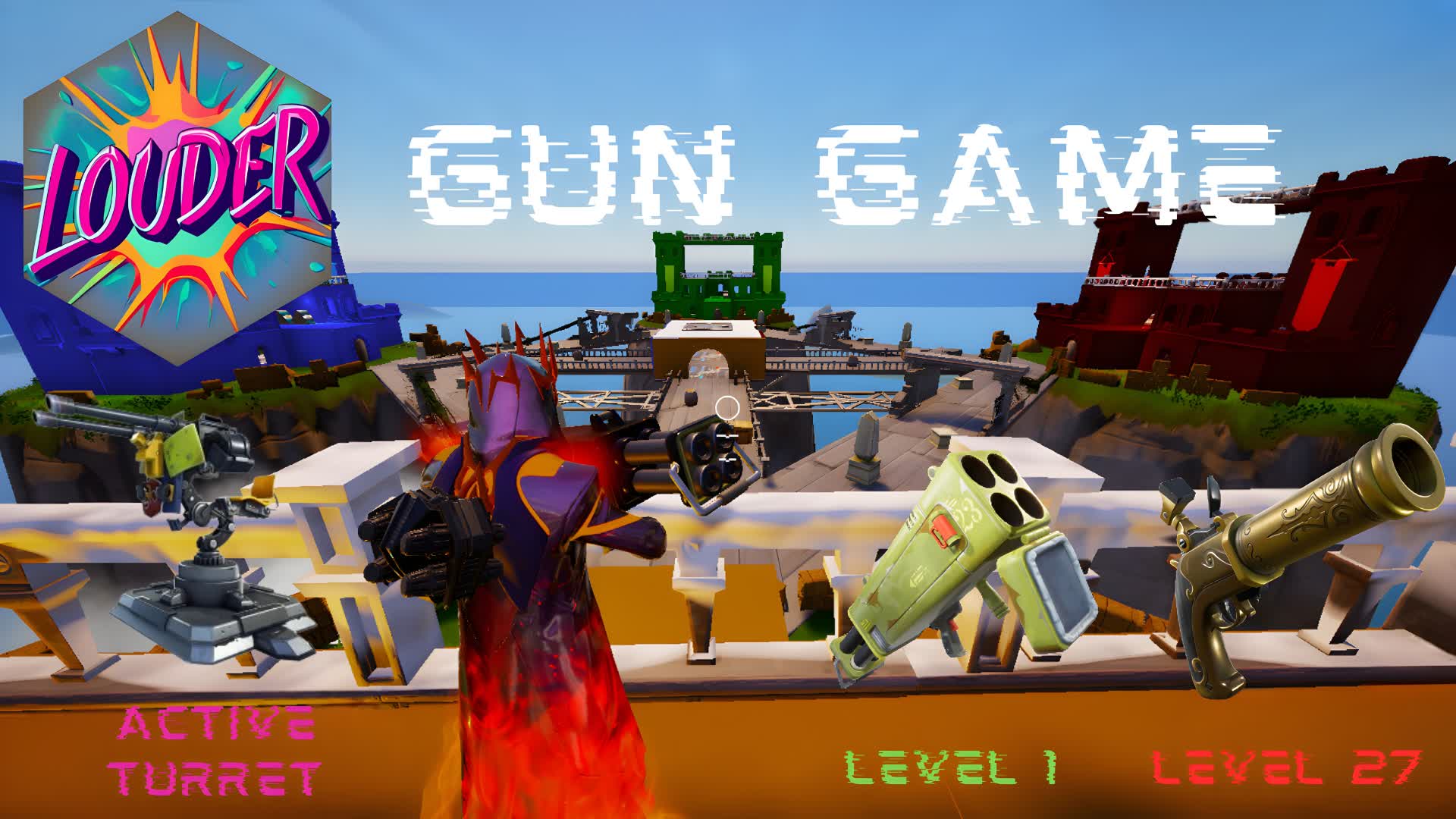 GUN GAME🔫 RED🔴BLUE🔵YELLOW🟡GREEN🟢