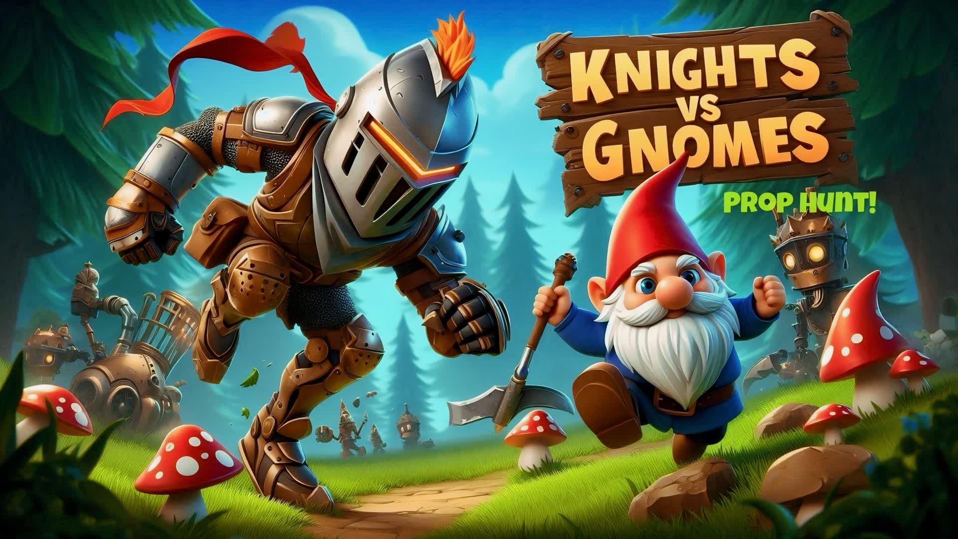 Knights Vs Gnomes! Hide&Seek! Prop Hunt!