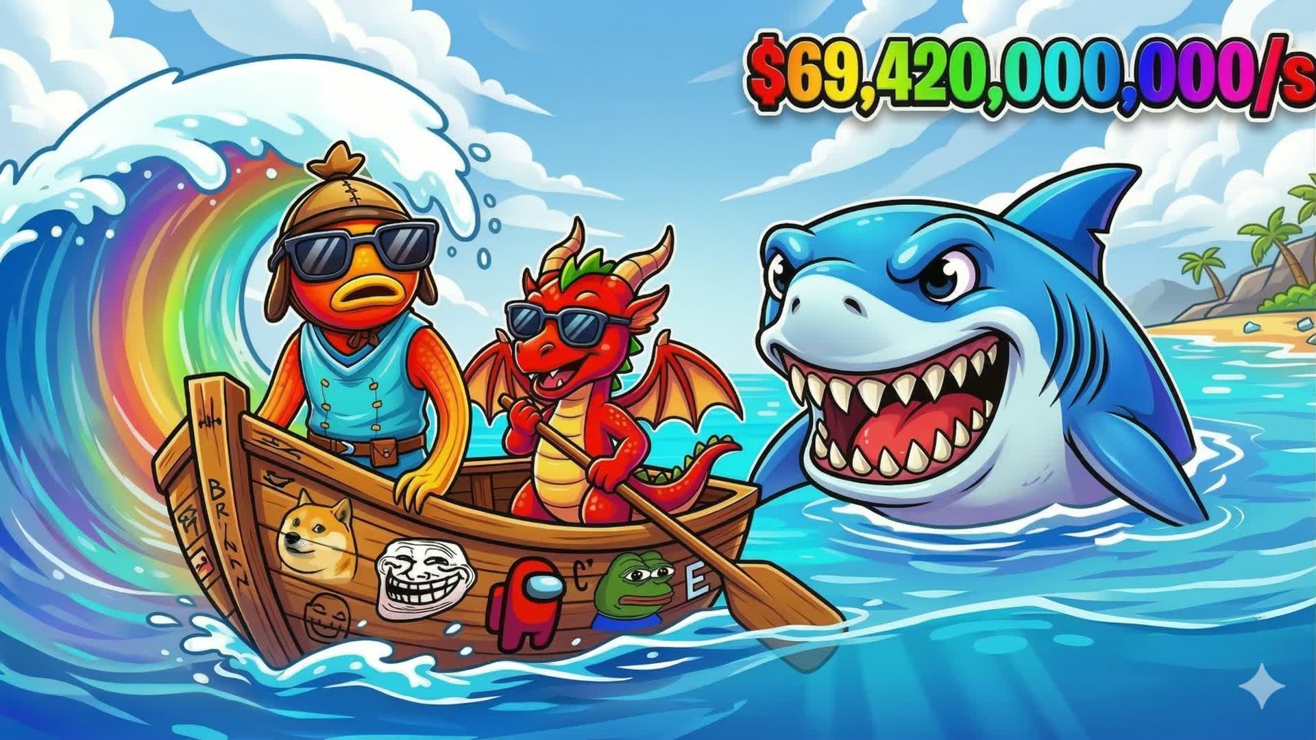 New Escape The Shark Brainrot [Tycoon]