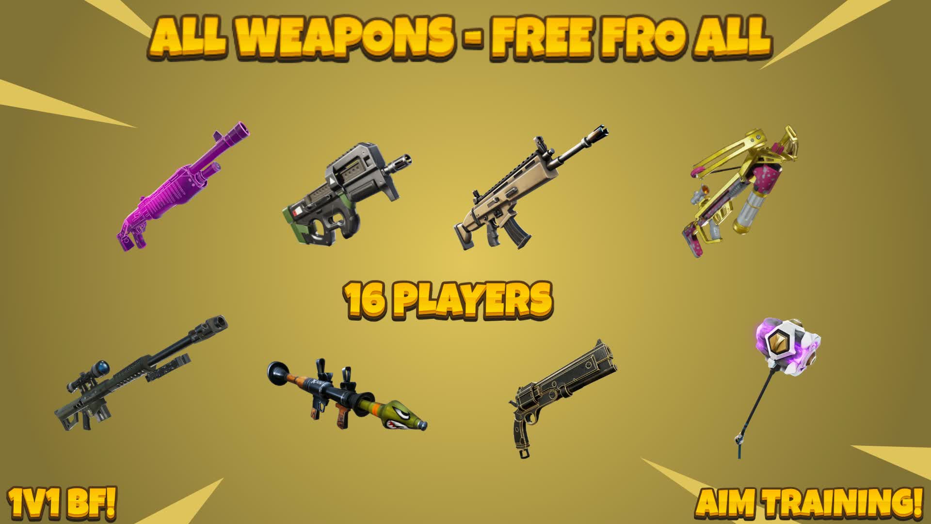 ALL WEAPONS🔫AIMTRAINING🎯1V1 FIGHTS FFA