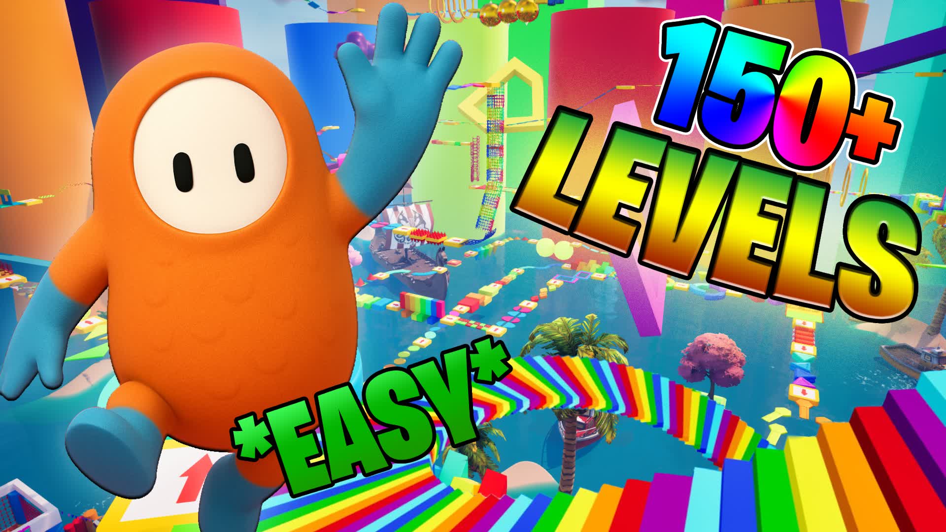 🌈 FALL GUYS OBBY PARKOUR 150+ DEATHRUN⭐