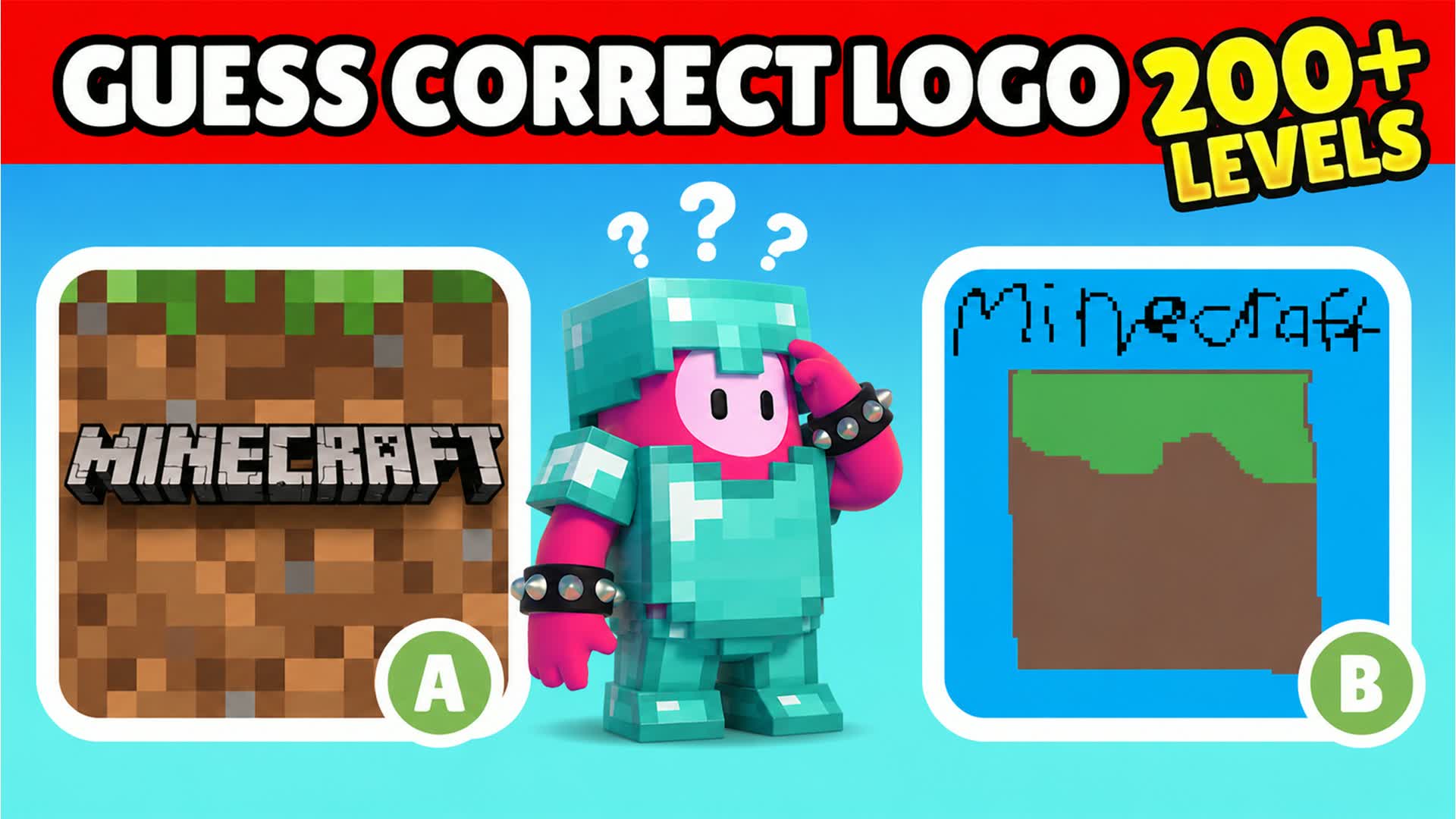 🧱 BLOCK GUESS THE LOGO 🔍 [+200 LEVELS]