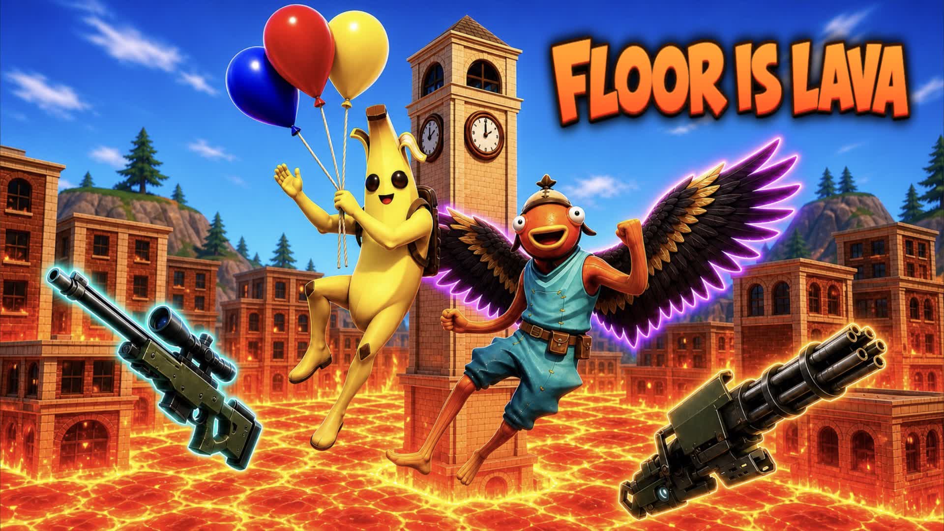 THE FLOOR IS LAVA 🌋 Tilted Towers Event