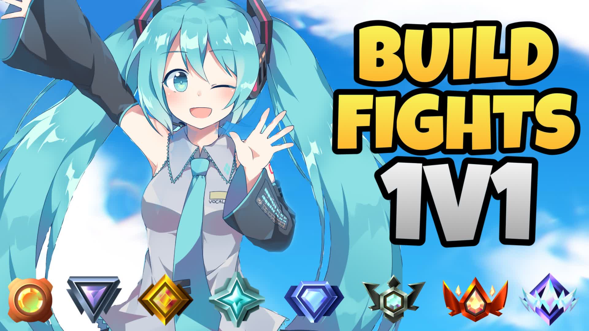 🎤 HATSUNE MIKU 1V1 BUILD FIGHT RANKED🏆