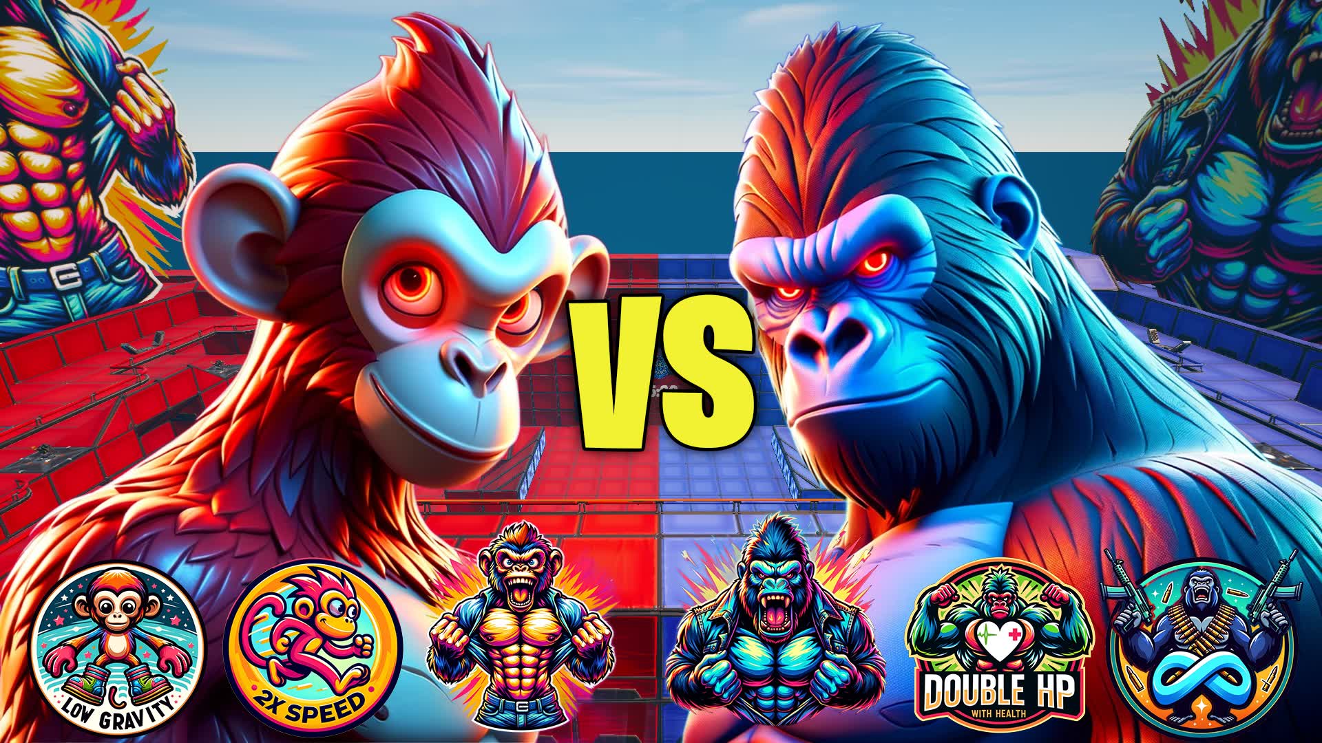 MONKEY VS GORILLA🔴🔵