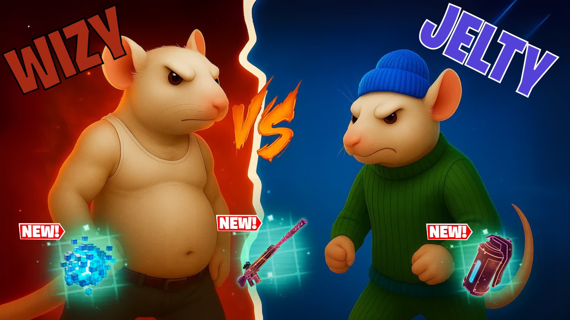 NEW JELTY VS WIZY - RED VS BLUE 🔴🔵🐭