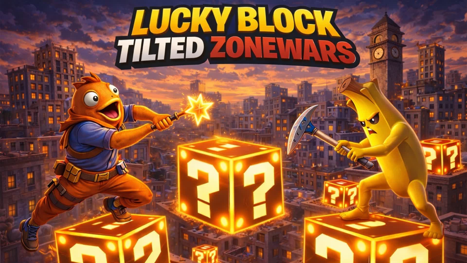 LUCKY BLOCK TILTED TOWER ZONE WARS 🍀