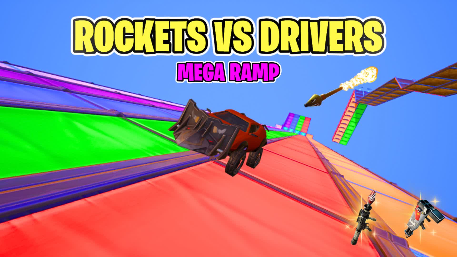 ROCKETS VS DRIVERS 🚗 🚀 [MEGA RAMP]