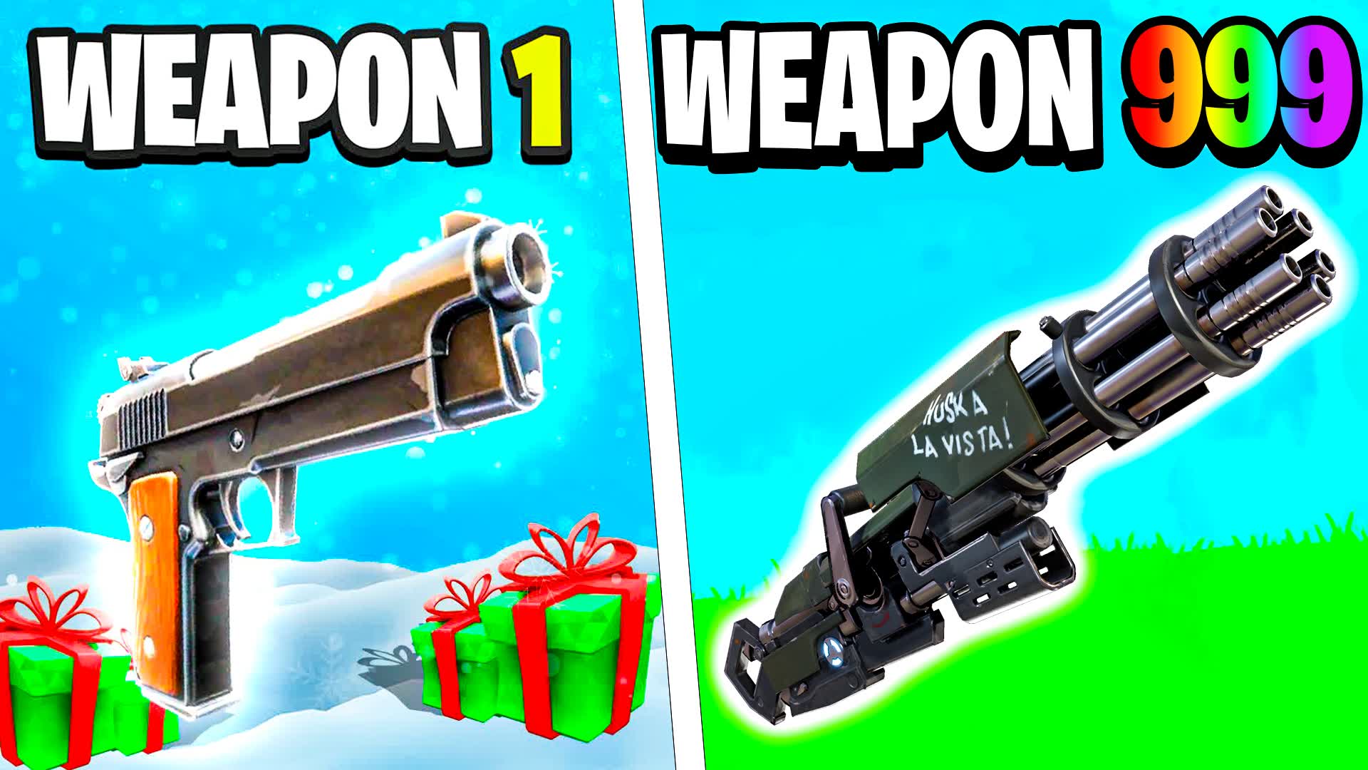 ❄️WINTER VS SUMMER☀️GUN GAME🔫ONE SHOT🎯