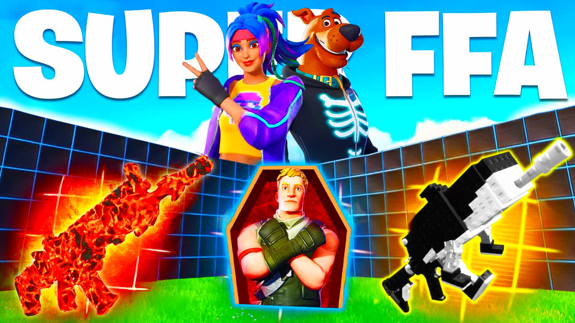 SUPER FFA 1V1 ALL GUNS 6159-8445-7647⭐️