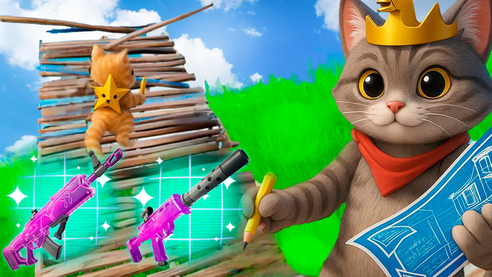 1v1 Build Fights WITH CATS