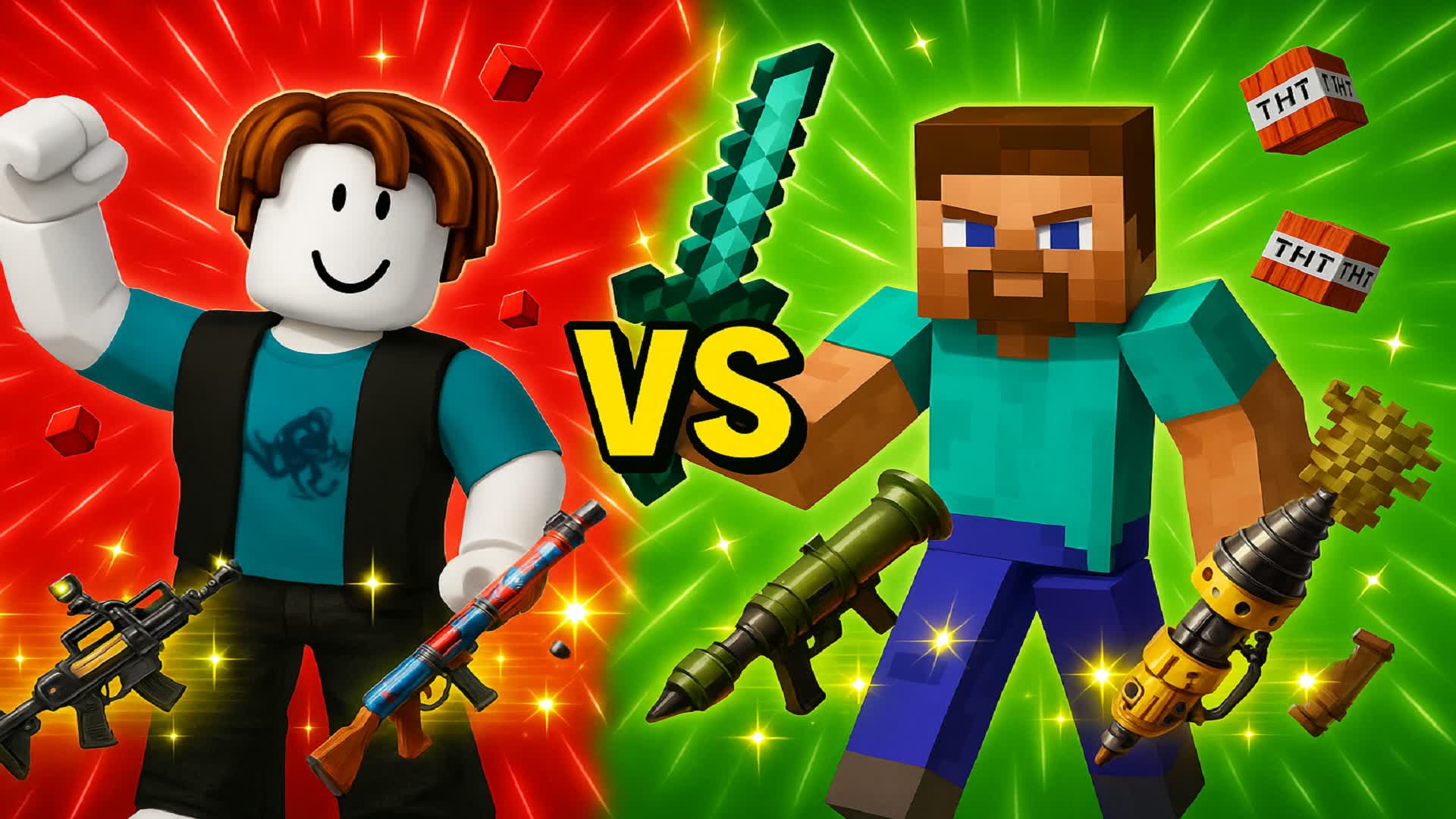 ROBLOX VS MINECRAFT RED vs BLUE 🔴🔵