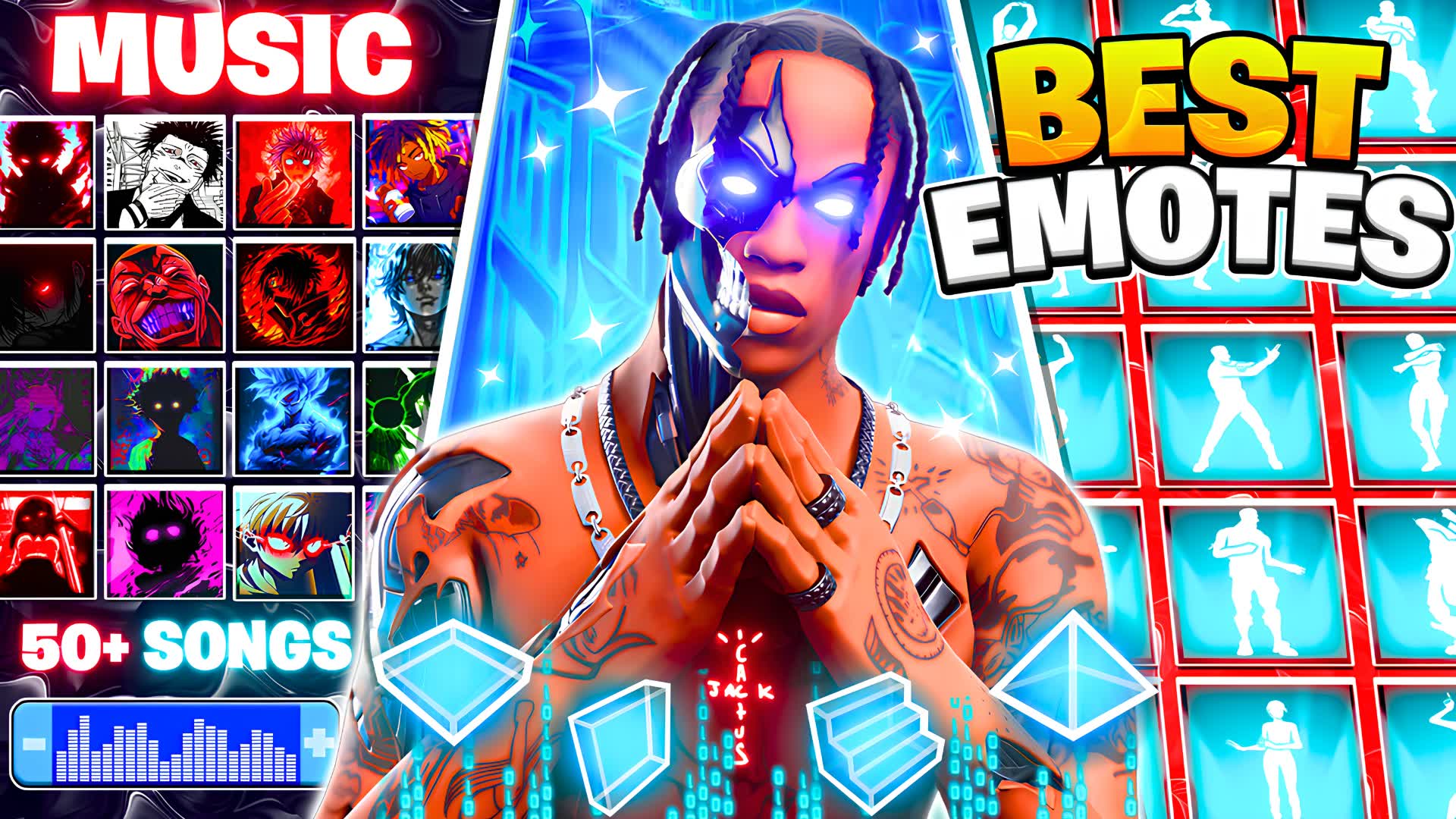 ✨ BEST EMOTES 1v1 WITH MUSIC🏆50+ Songs