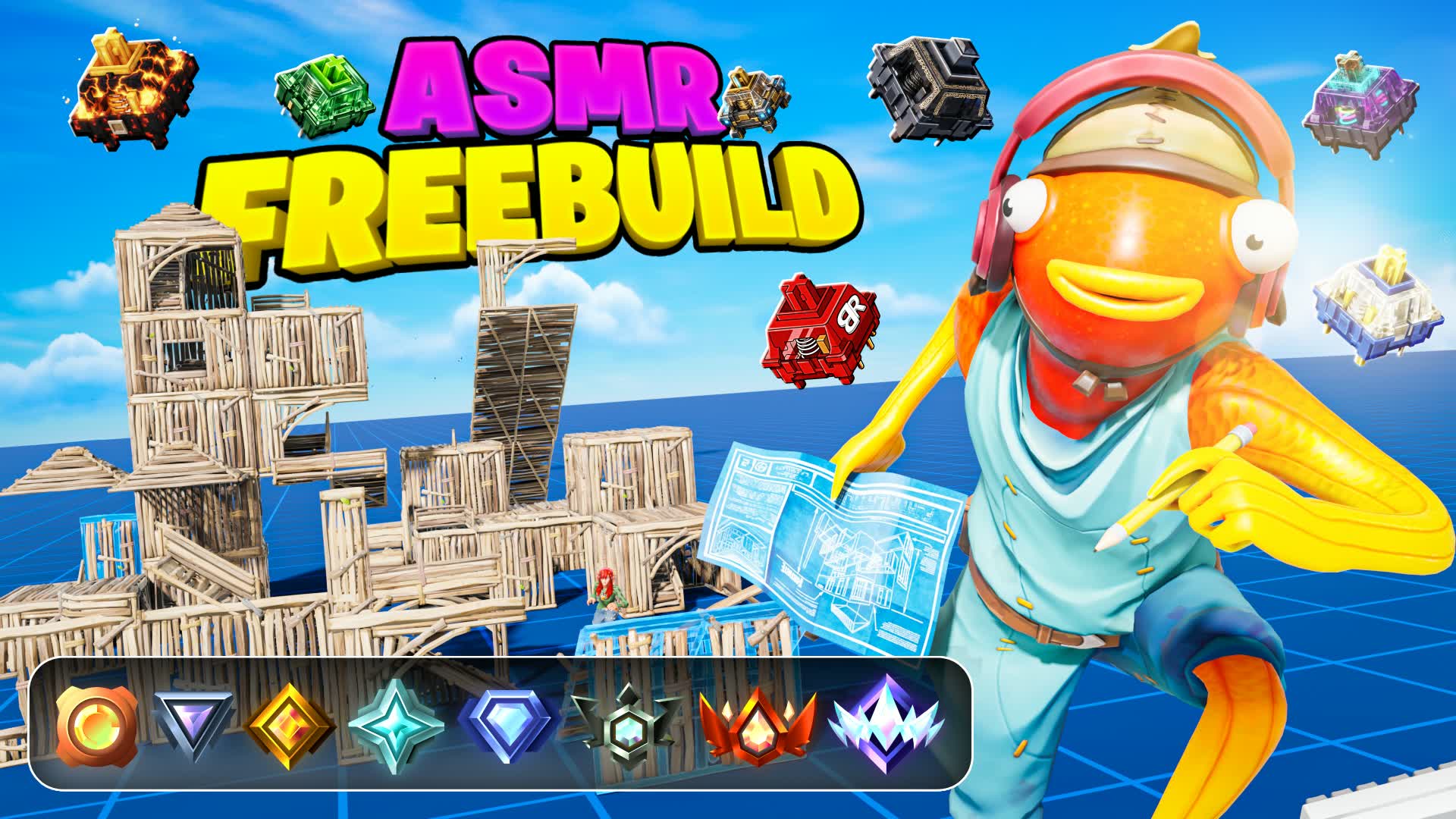 ASMR RANKED FREE BUILD📝[BREEZY]