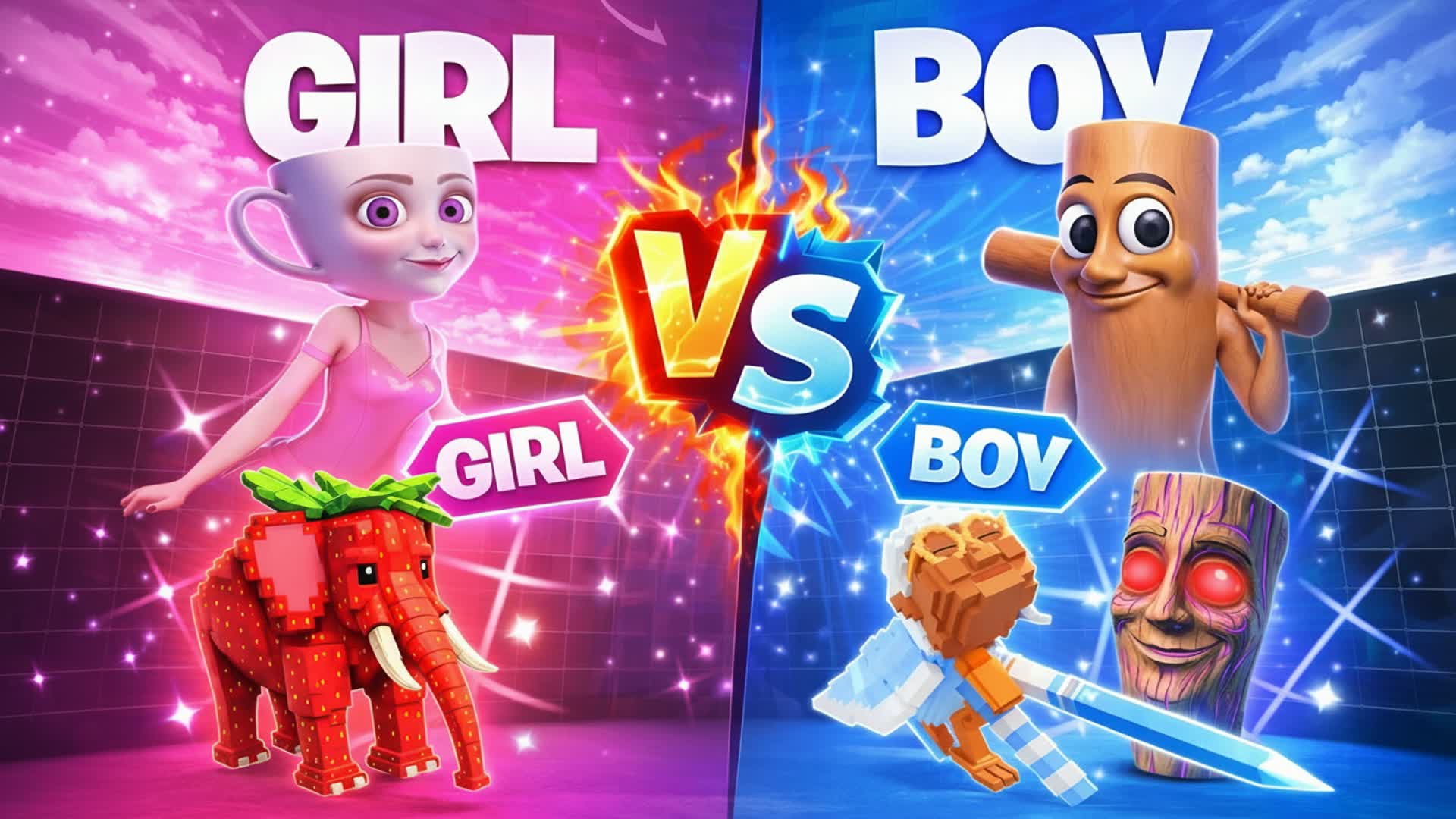 💙 BOYS VS GIRLS BRAINROT FFA 💖