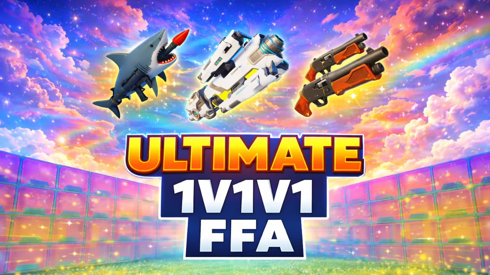ULTIMATE 1V1V1 FFA ALL WEAPONS & RIDES