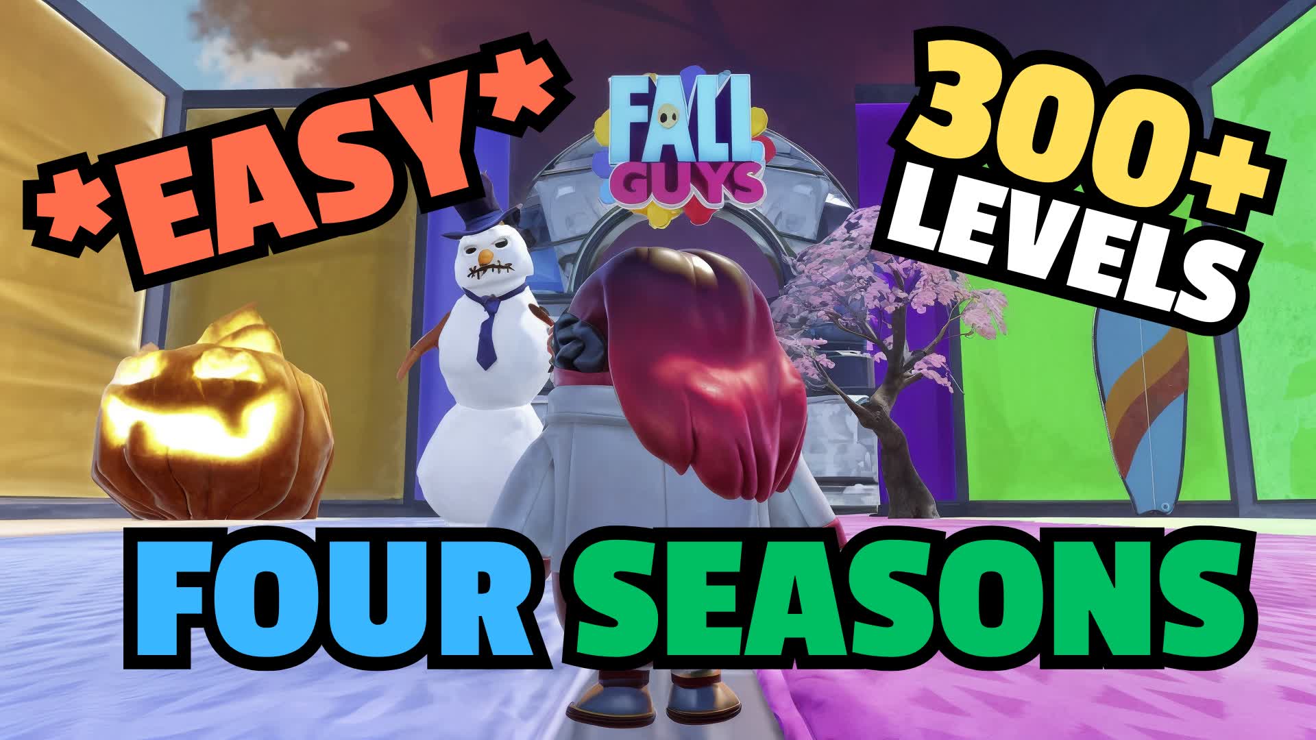 🌈Fall Guys Four Seasons Parkour 300+🌈