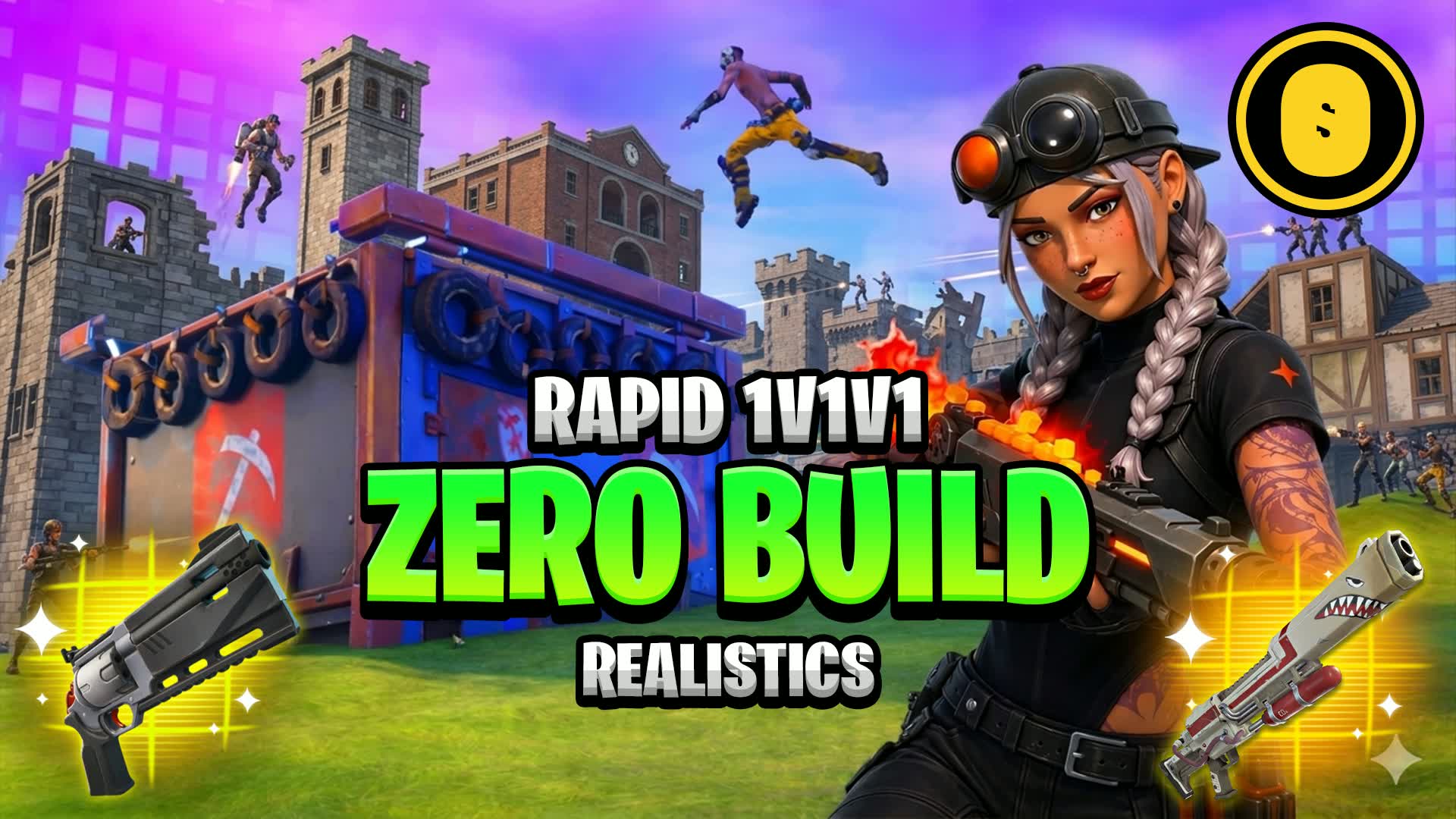 Rapid 1v1v1 Zero Build: Realistics PVP🎯