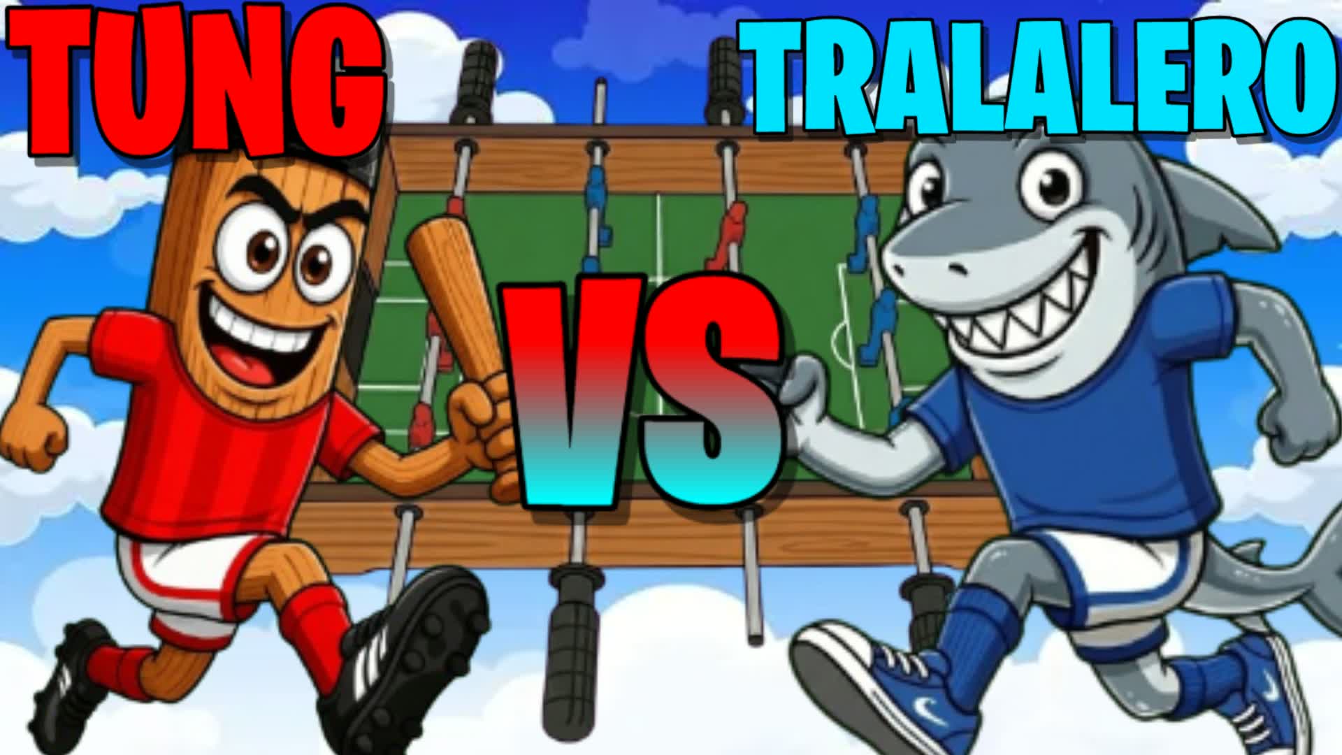 👀TUNG VS TRALALERO🦈🥅TABLE FOOTBALL🥅