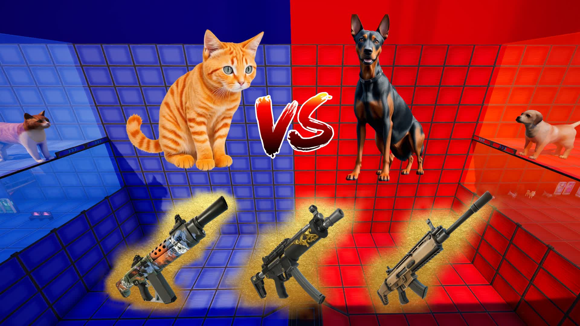CAT VS DOG 🐈🐕 - RED VS BLUE 🔴🔵