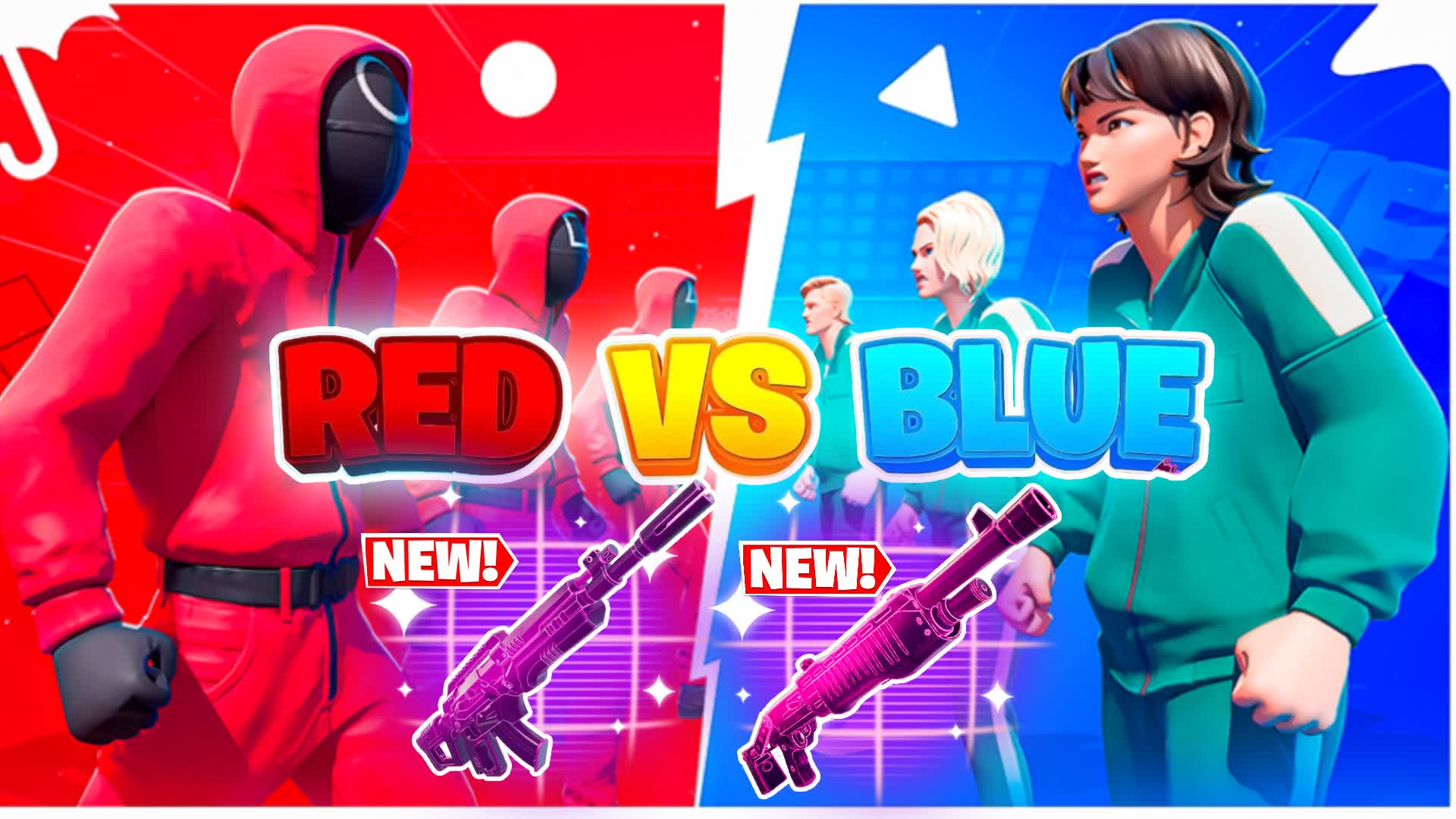 🦑CRAZY RED VS BLUE SQUID🔵🔴