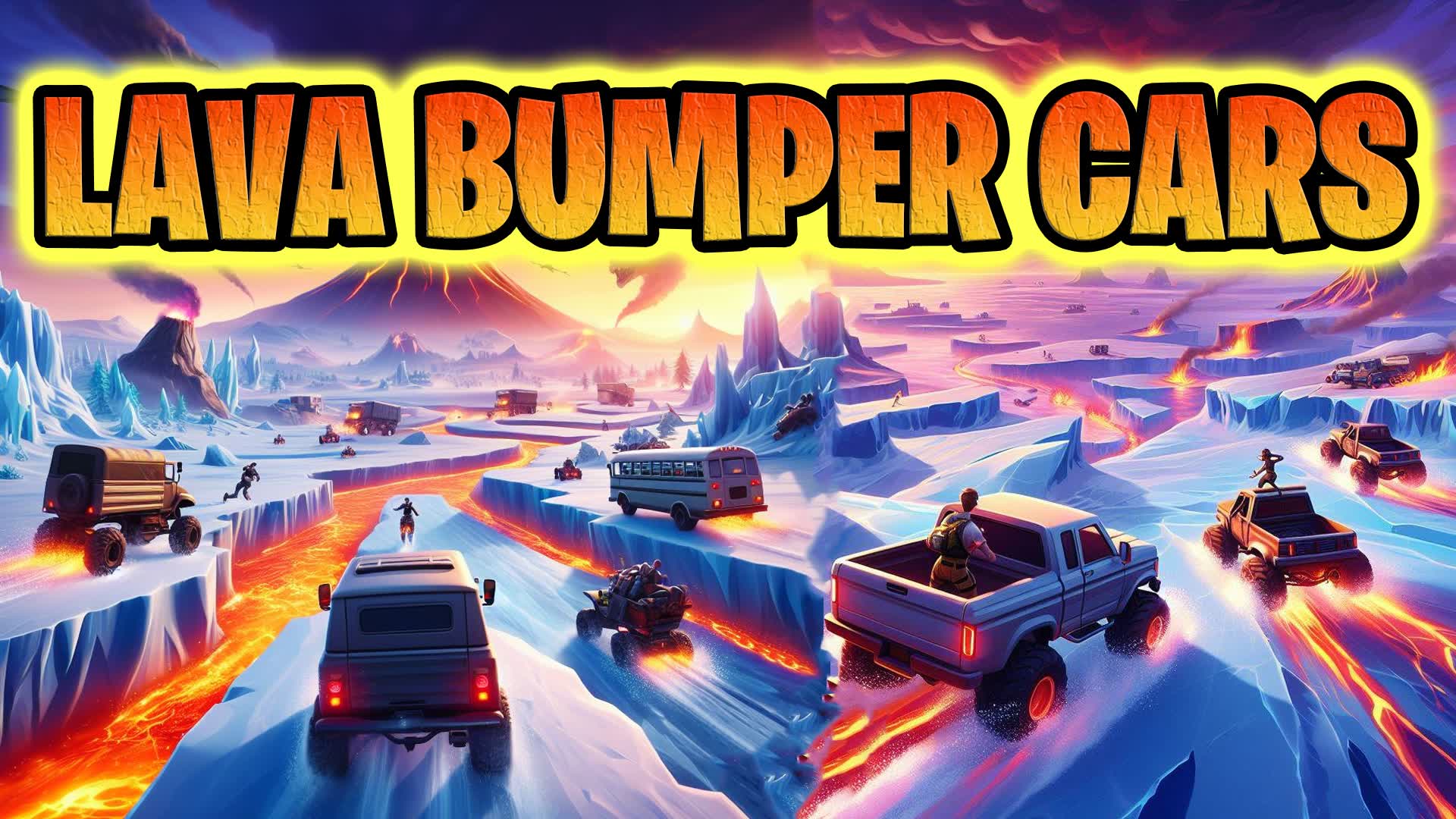 🌋 ICY LAVA BUMPER CARS AND TRUCKS 😱