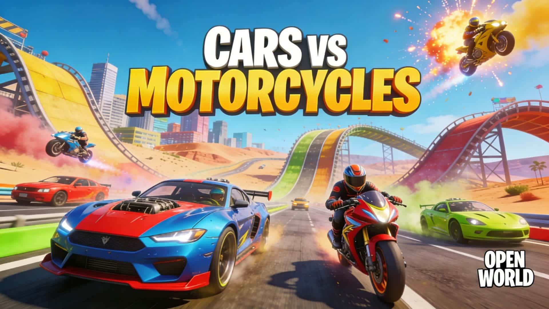 CARS VS MOTORCYCLES OPEN WORLD