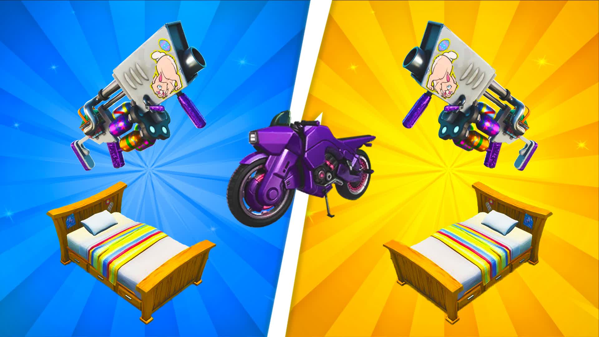 ORANGE VS BLUE BED WARS (EXOTICS)